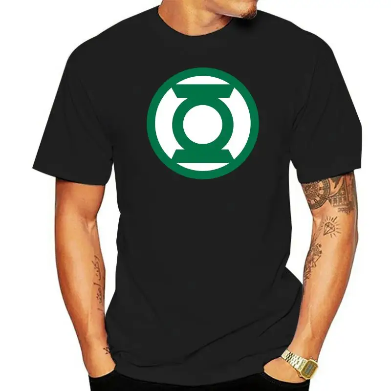 

Футболка с зеленым фонариком, футболка с логотипом зеленым фонариком, футболка с коротким рукавом с графическим рисунком, Мужская Веселая Базовая хлопковая футболка