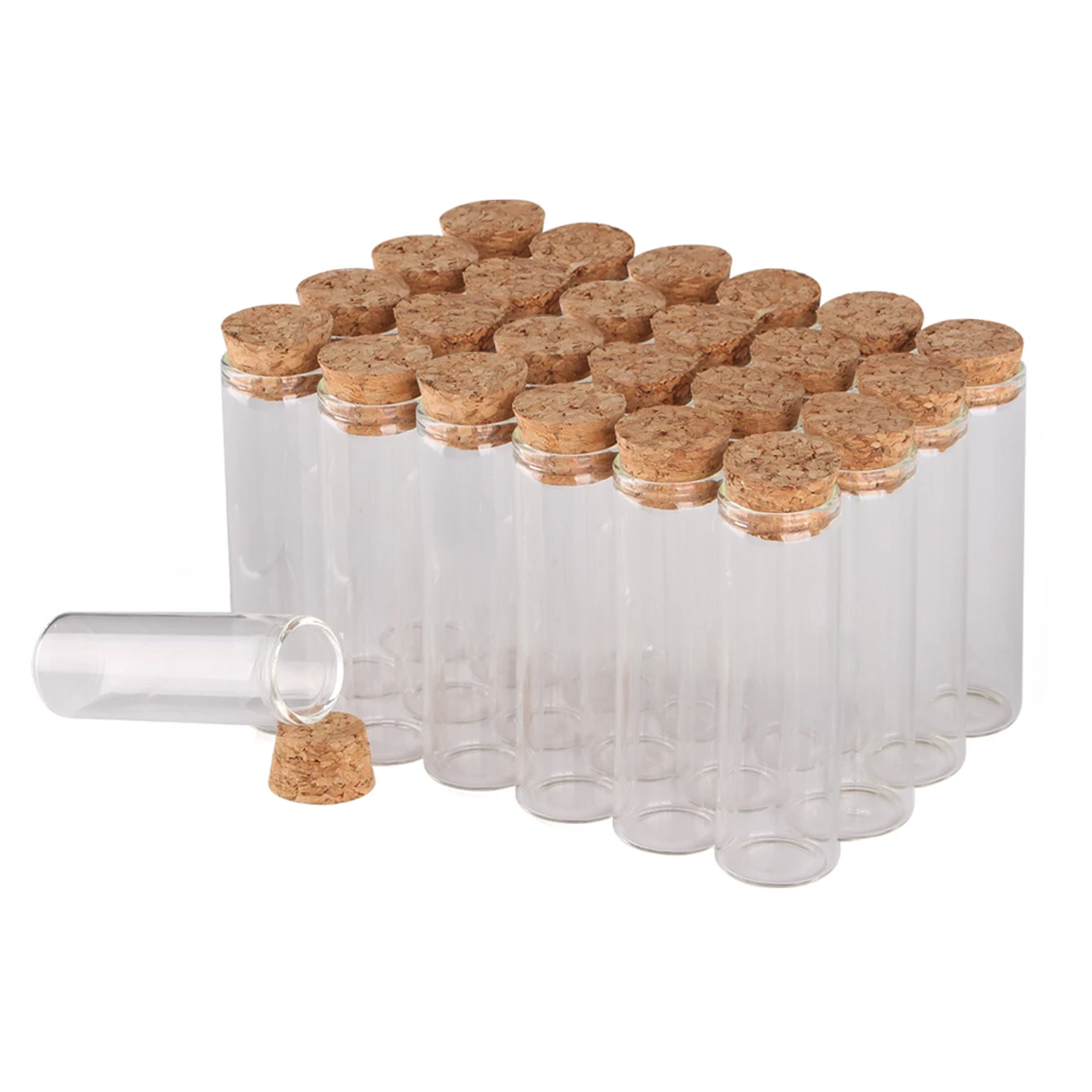 

100 pieces 20ml 22x80mm Transparent Glass Test Tube with cork stopper Spice Jars for Wedding Gift Crafts