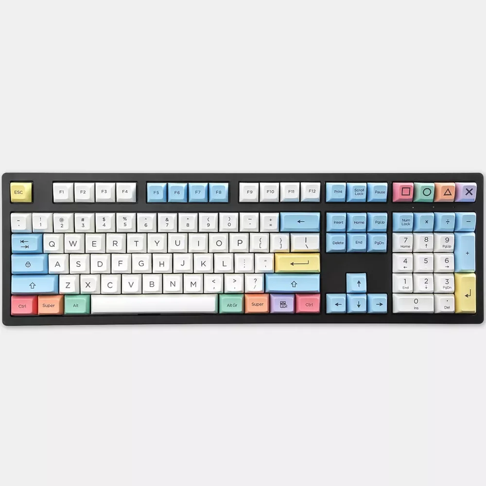 

New SA profile Dye Sub Keycap Set PBT plastic crayon chalk for mechanical keyboard white blue orange gh60 xd64 xd84 xd96 87 104