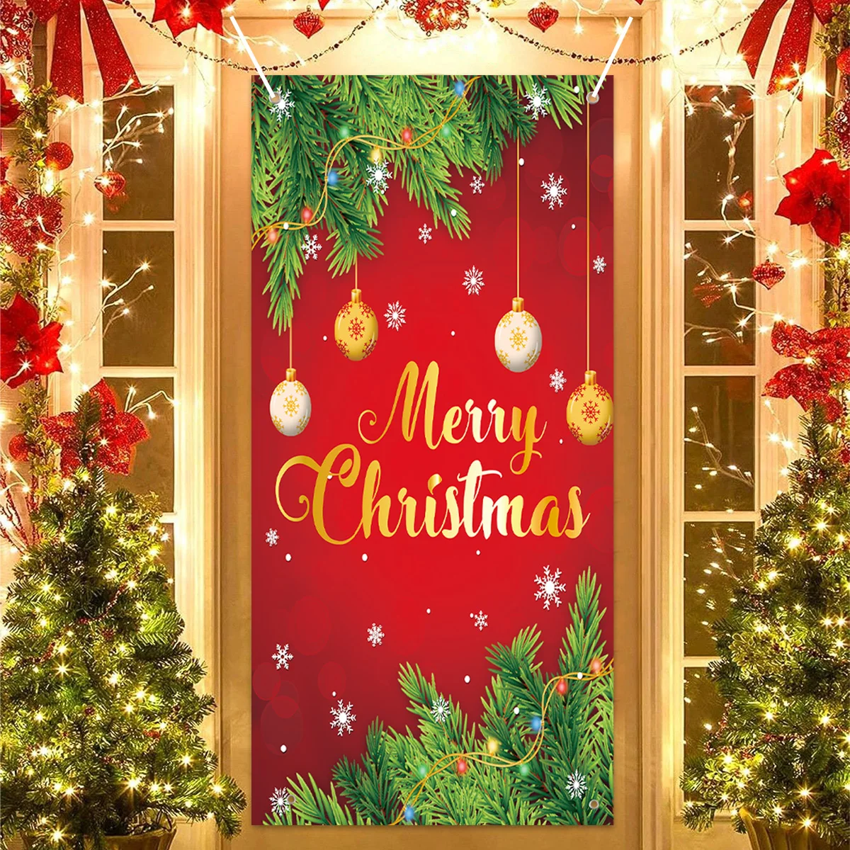 Рождественский красный галстук-бабочка подвесной флаг веселые рождественские