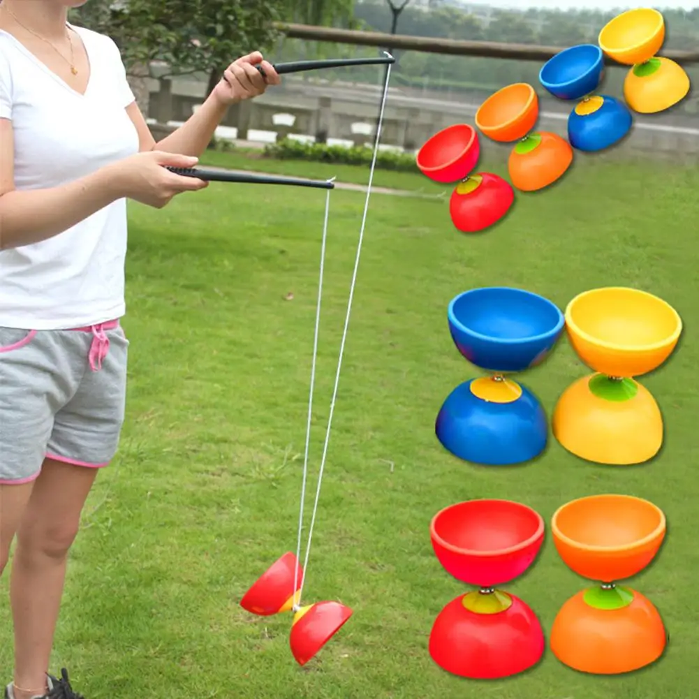 

Funny Chinese YOYO 3 Bearing Diabolo Set Metal Sticks Bag Toys Interactive games For Kids Children Adult Elderly People toys