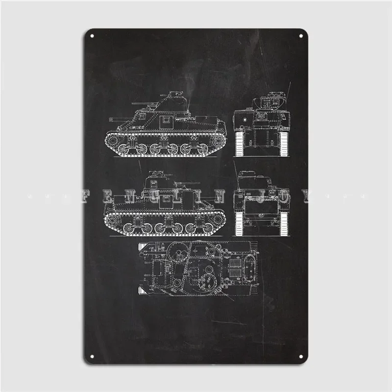 Плакат Танка M3 Lee металлическая табличка кинотеатр гостиная настенные винтажные