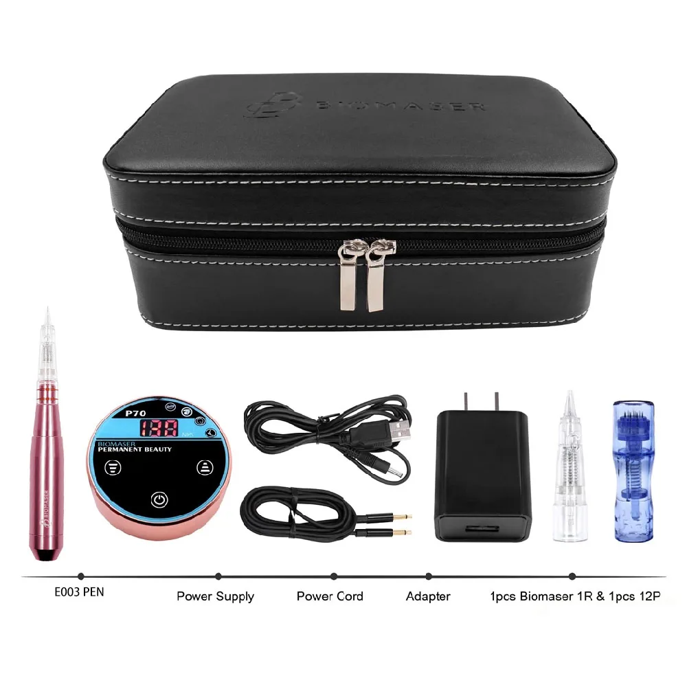 

Biomaser Permanent MakeupMachine Kit Digital Tattoo Machine Strong Motor for Eyebrow Lips Permanent Makeup With Cartridge Needle