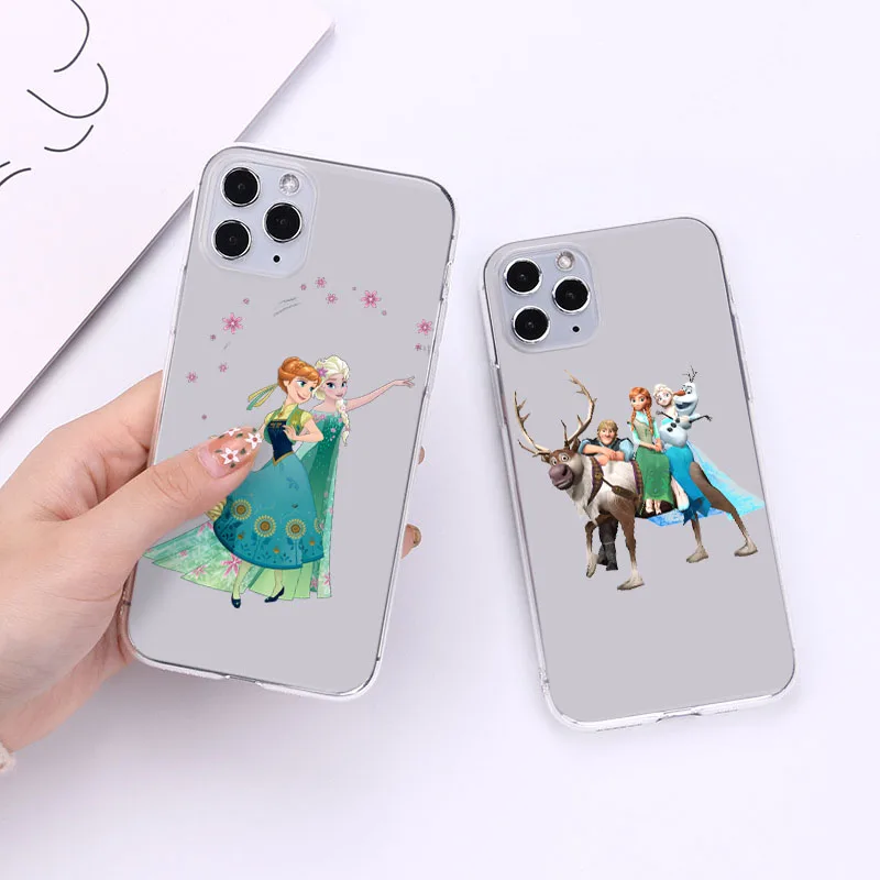 

A-15 Frozen Elsa And Anna Transparent Cutout Soft Case for Tecno POP 5 LTE 4 Pova Neo 2 Spark Go 6 AIR 7 7P 8 8P 8C Pro