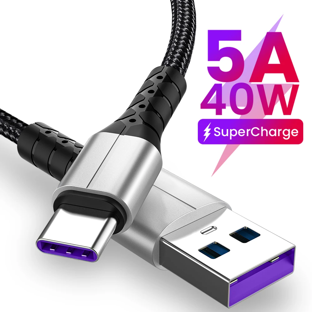 

5A USB C Fast Charging Type C Data Cable For Xiaomi 11 Pro Huawei Micro USB Quick Charger Wire Phone Cord For Samsung 0.3/1/1.5M