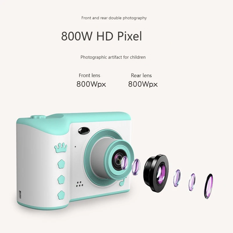 

Camera toy can take photos and print front and back dual photography 800W pixel small digital camera mini SLR baby birthday gift