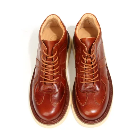 Винтажные мужские туфли из лошадиной кожи, классические модные кожаные туфли ручной работы, высокие берцы, оригинал