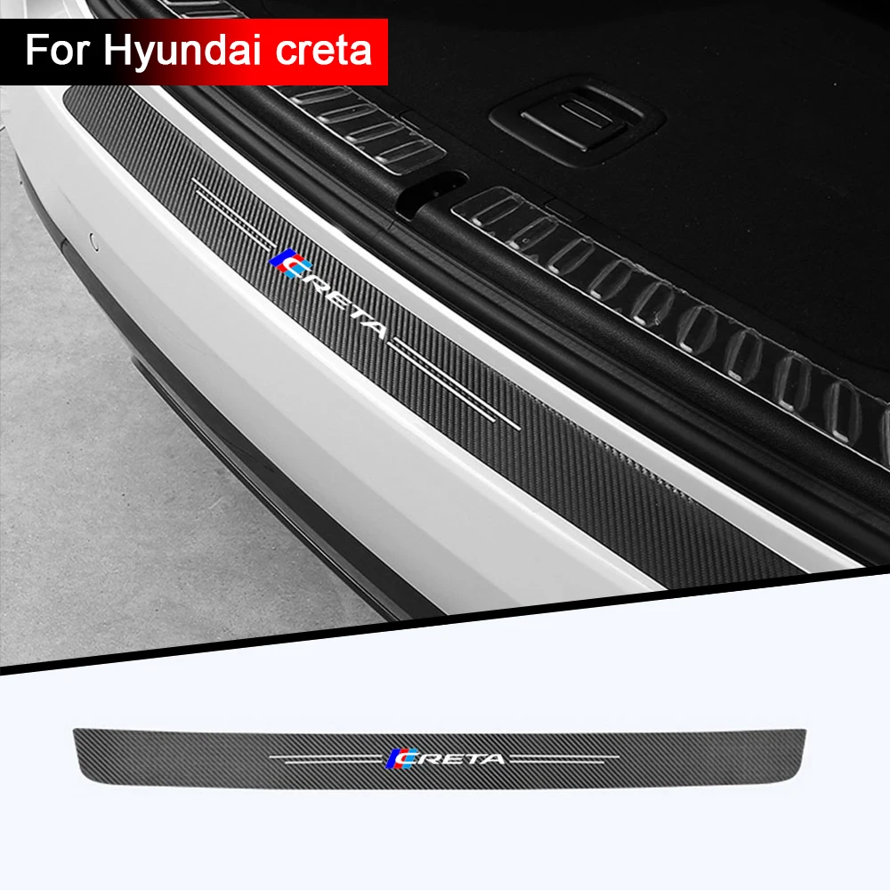 1pc car Sticker trunk decorative protective stickers Bumper decoration For Hyundai creta ix25 2014-2019 2020 Accessories