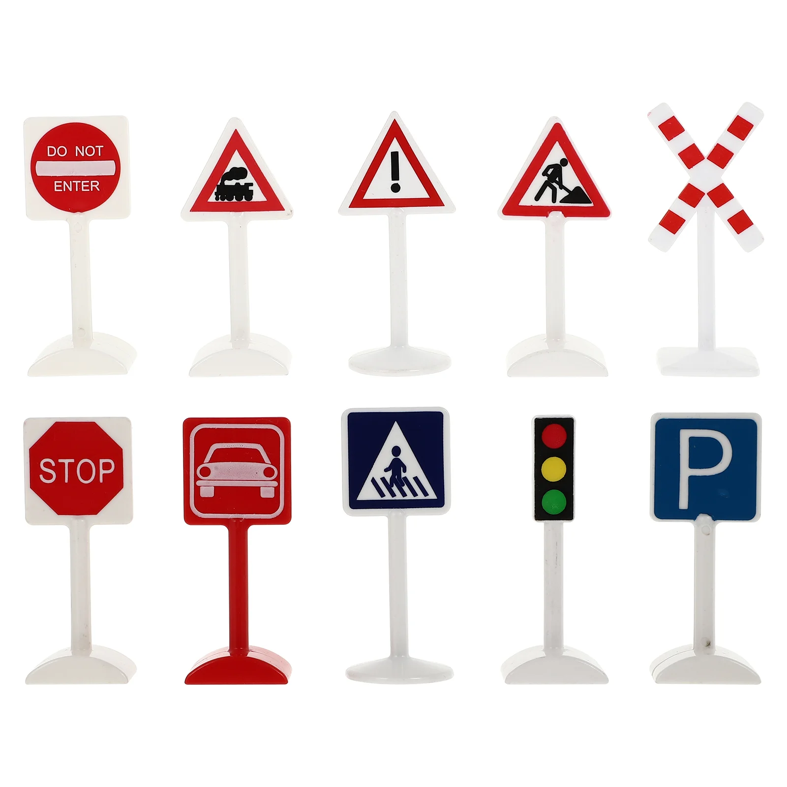 

10pcs Miniature Traffic Signs Miniature Sand Table Decor Minilandscape Ornaments