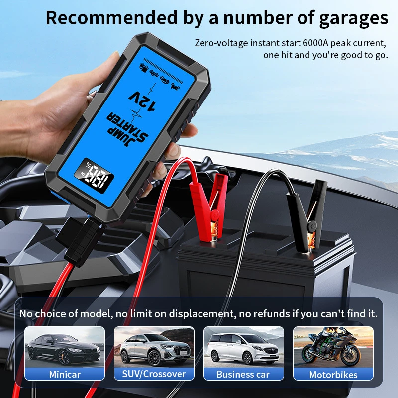 Фото Car Start Power Bank 16000 мАч Jump Starter Автомобильный усилитель Внешний аккумулятор 12 В Пусковое устройство для бензинового дизельного автомобиля Powerbank №4