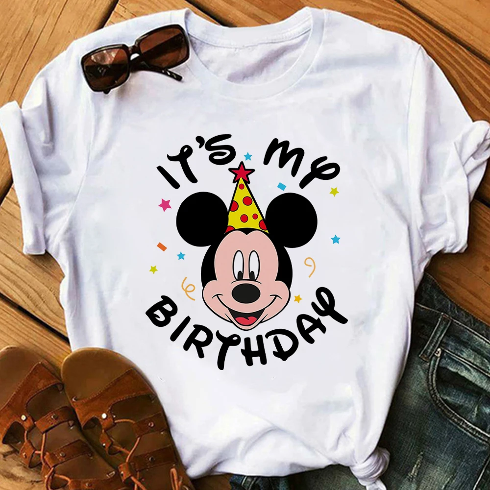 

It's My Birthday Disney Squad Boy Girl Clothes Family Vacation Fashion Mickey Minnie Harjauku T-shirts Magical Kingdom Trip