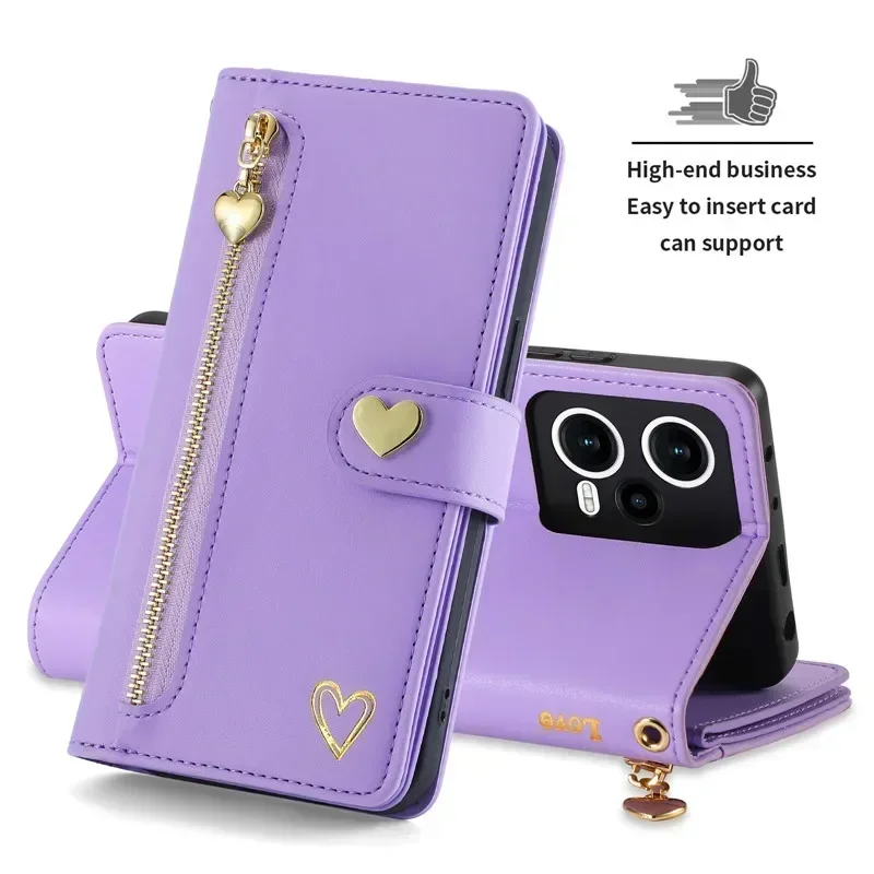 Флип-кошелек на молнии для Vivo Y200 Y100 Y93 Y91 Y83 Y78 Y78T Y77 Y76 Y75 Y73S Y70S мульти 9 карт кожаный