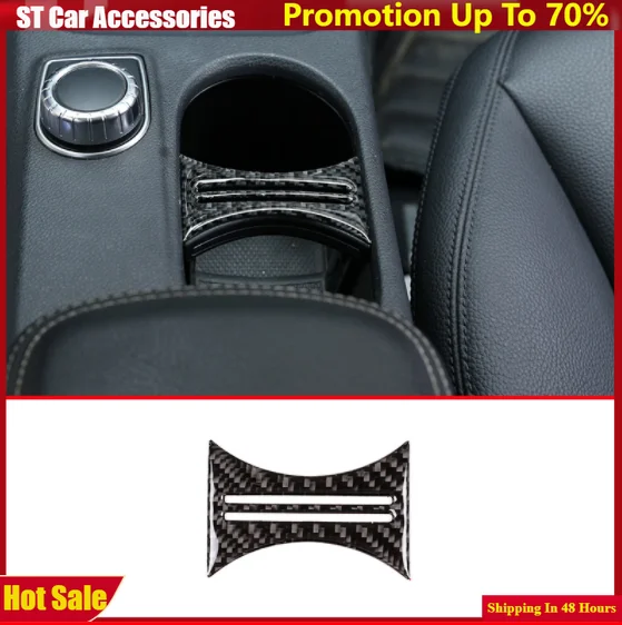 

Real Carbon Fiber Car Interior Center Console Cup Holder Frame Trim For Mercedes Benz CLA GLA A W176 W177 C117 Accessories