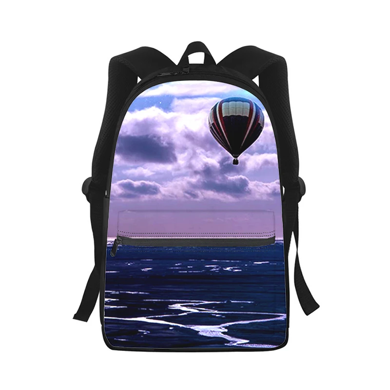 Ho tair Balloon Sky Men Women Backpack 3D Print Fashion Student School Bag Laptop Backpack Kids Travel Shoulder Bag