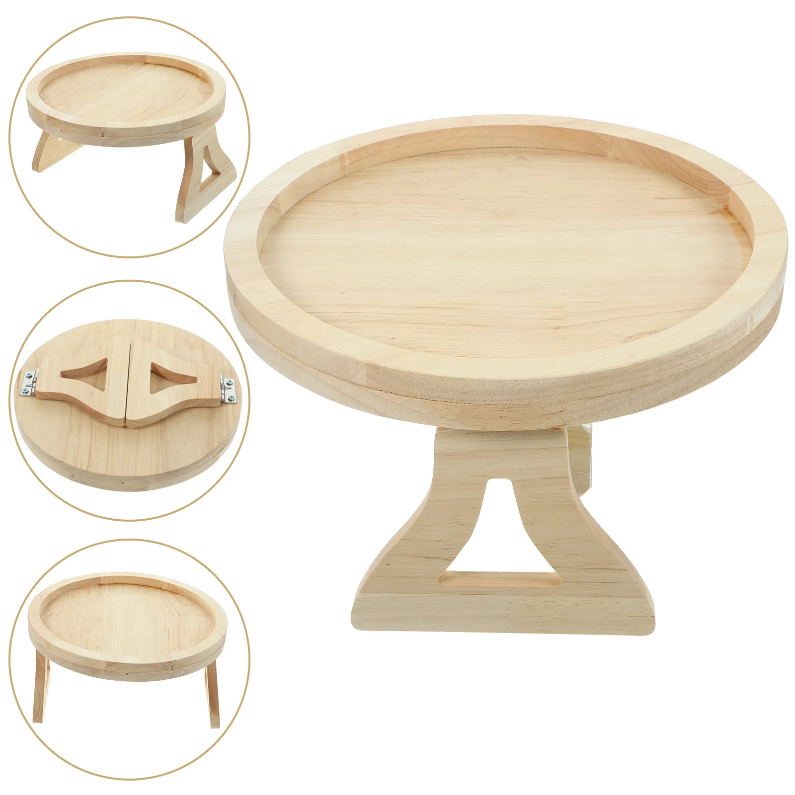 

Table Mount Bamboo Coasters Dessert Tray Sofa Couch Wooden Arm Clip Foldable Drinks Bed Side table
