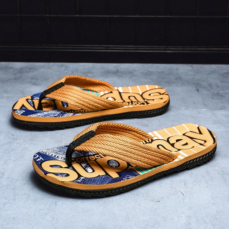 

Summer Home Men Slippers Simple Solid Color Shoes Non-slip Bathroom Slides Flops Fashion Non-slip Creative Platform Slippers