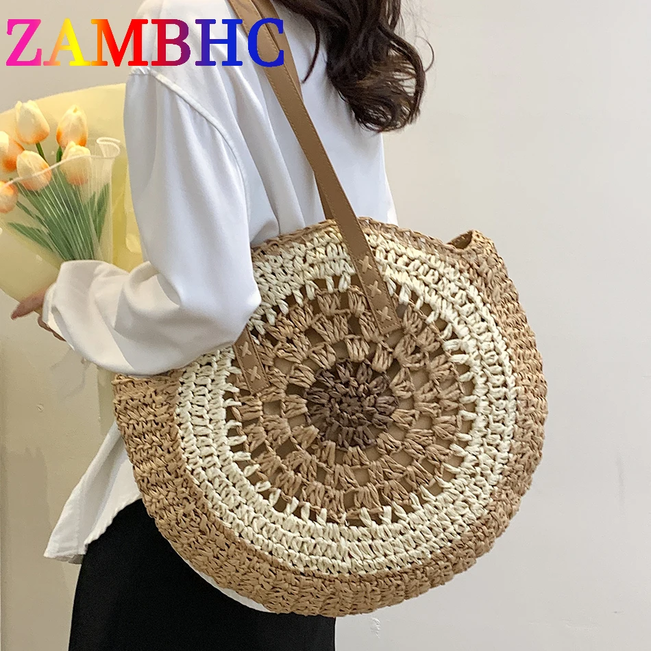

Fashion Large Straw Handmade Weave Shoulder Bags for Women 2023 Summer Style Female Trend Beach Purse and Handbags Brand New Sac