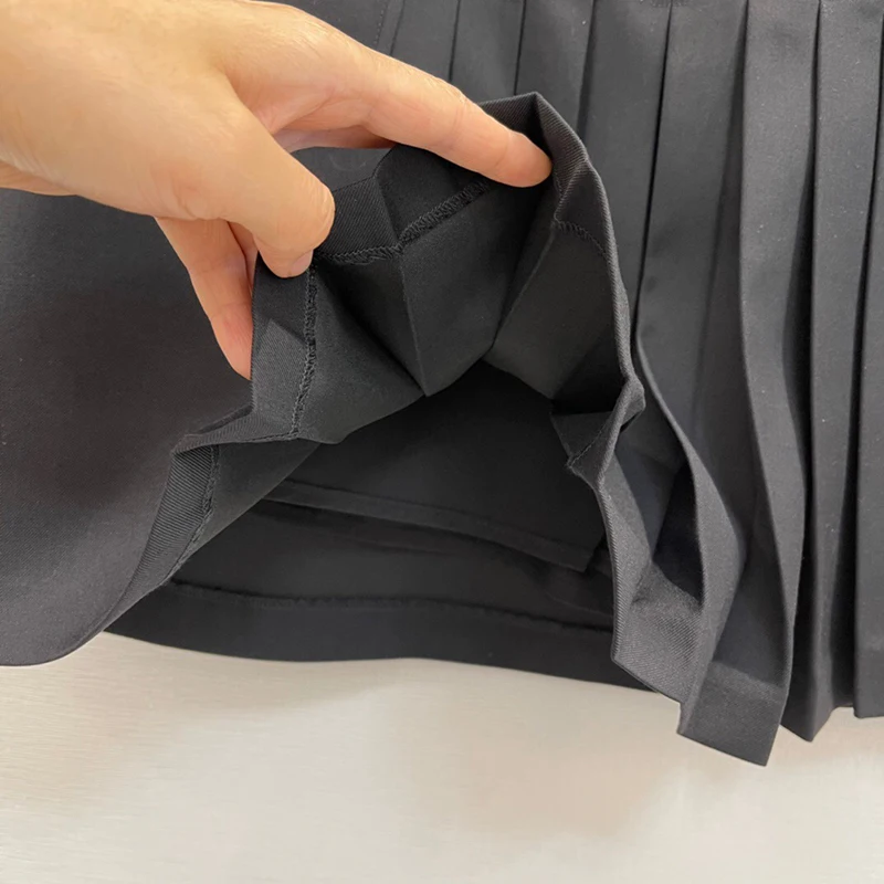 Женская плиссированная мини-юбка черно-белая трапециевидная юбка с высокой