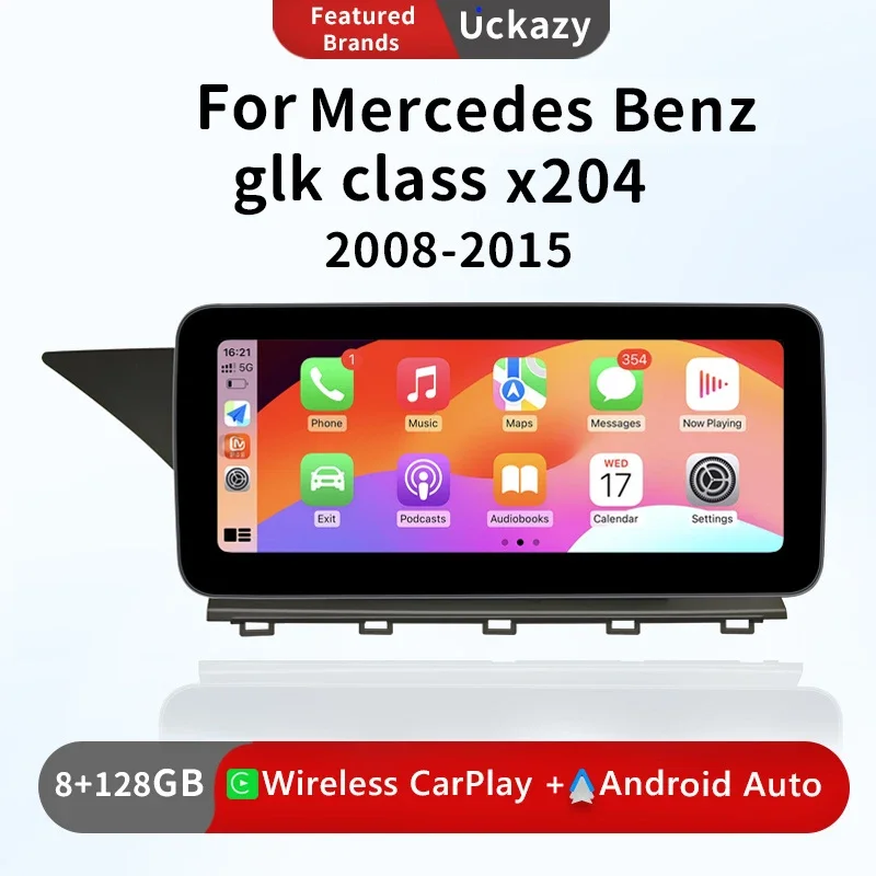 1920*720 беспроводной Android 13 Авто CarPlay 10 25 дюймовый экран для Mercedes Benz GLK X204 2010 2013 2015