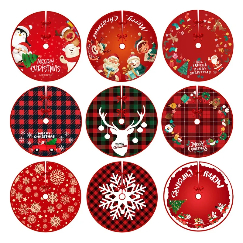 

9 Pcs Christmas Tree Skirt Carpet Floor Mat Outdoor Blanket Xmas Floor Mat Cover Home Party New Year Decoration