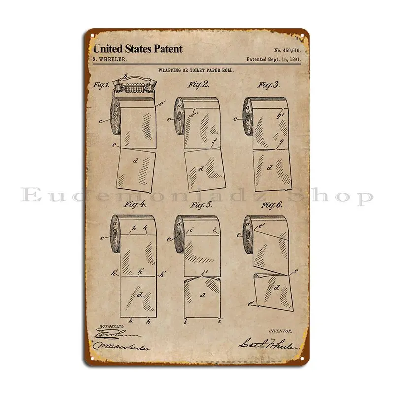 

1891 рулон туалетной бумаги Металлический Знак Персонализированный кинотеатр на заказ винтажный клубный жестяной плакат