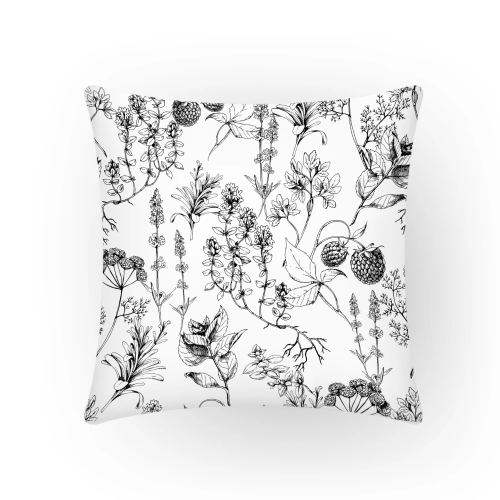 

45x45 Decorative Simple Pillowcases Home Decor Plant Sofa Upholstery Floral Nordic Artistic Cushion Covers Textile Garden E2179
