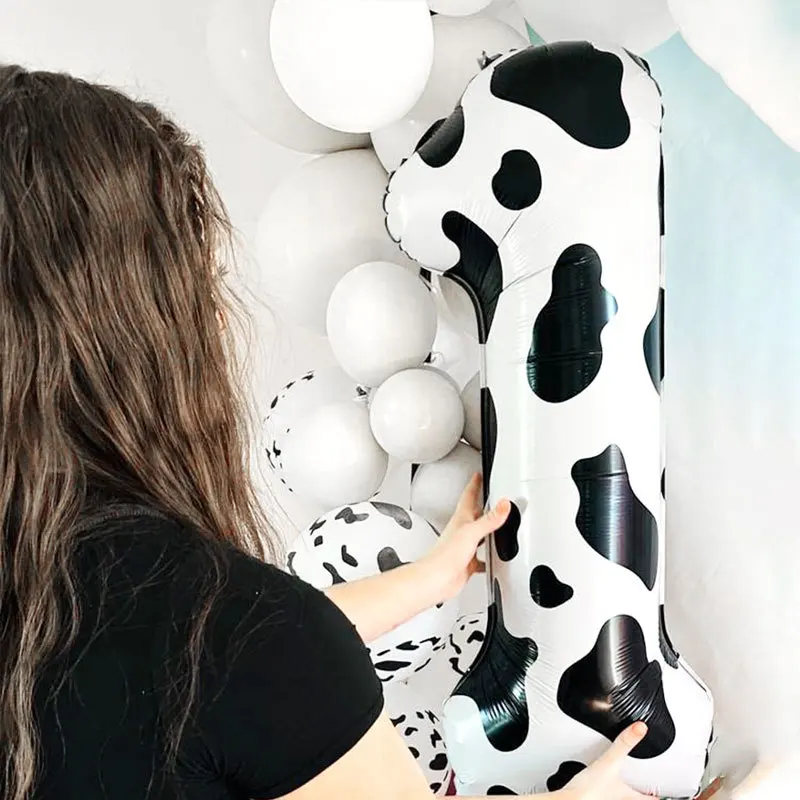 

40 дюймовый коровья большой цифровой воздушный шар украшение для вечеринки в честь Дня Рождения плавающий алюминиевый пленочный воздушный шар