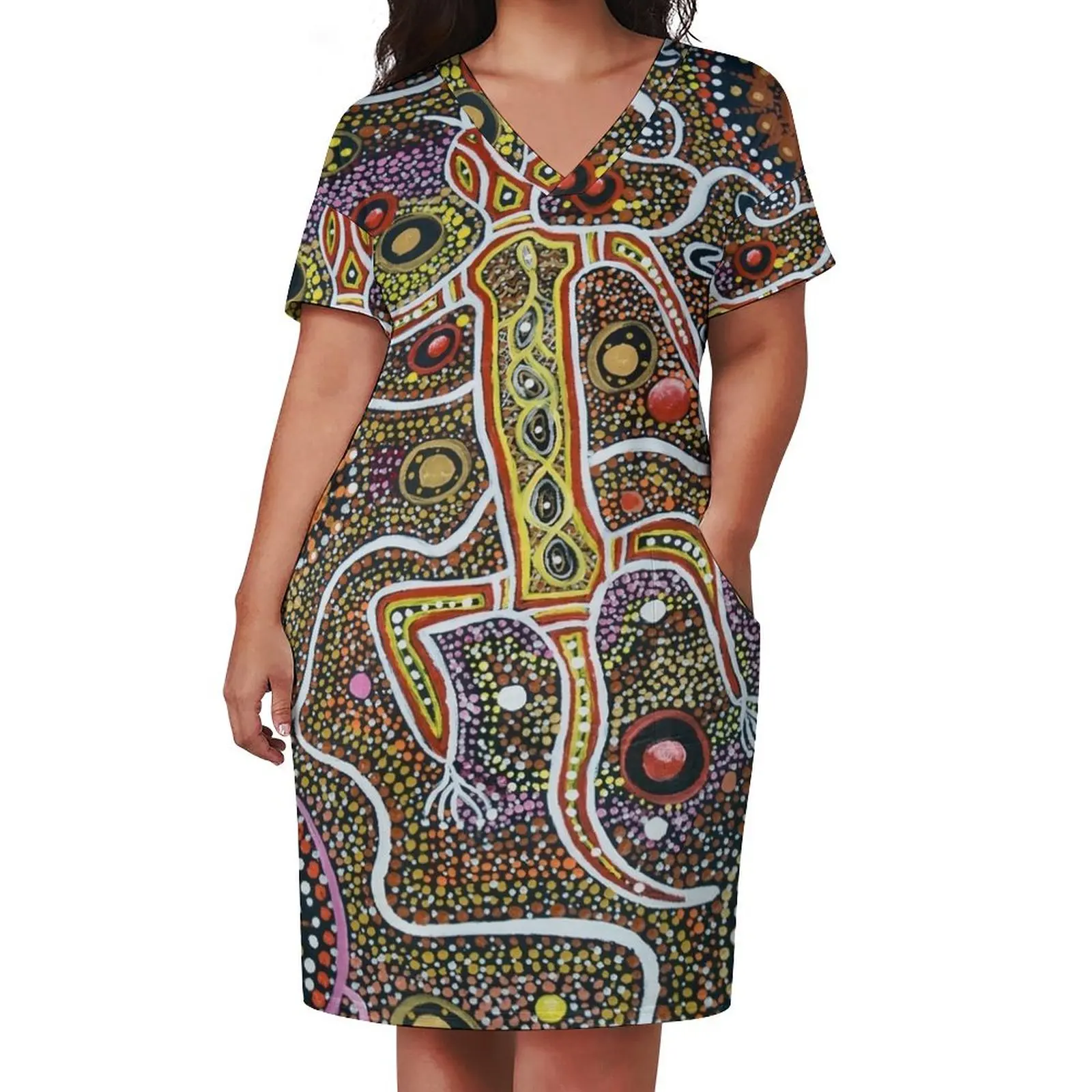 Свободное платье с карманами Oola the Lizard летнее женское 2024 элегантное вечернее для