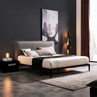nordic cloth bed modern simple italian style metal furniture soft bed master bedroom minimalist double wedding bed