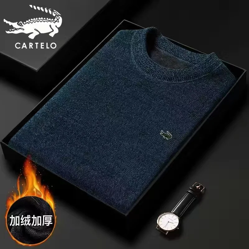 

CARTELO New Summer 100% Cotton T-shirt Men's Breathable Crew Neck T-shirt Fashion Top Casual Embroidery T-shirt Men's and Women'