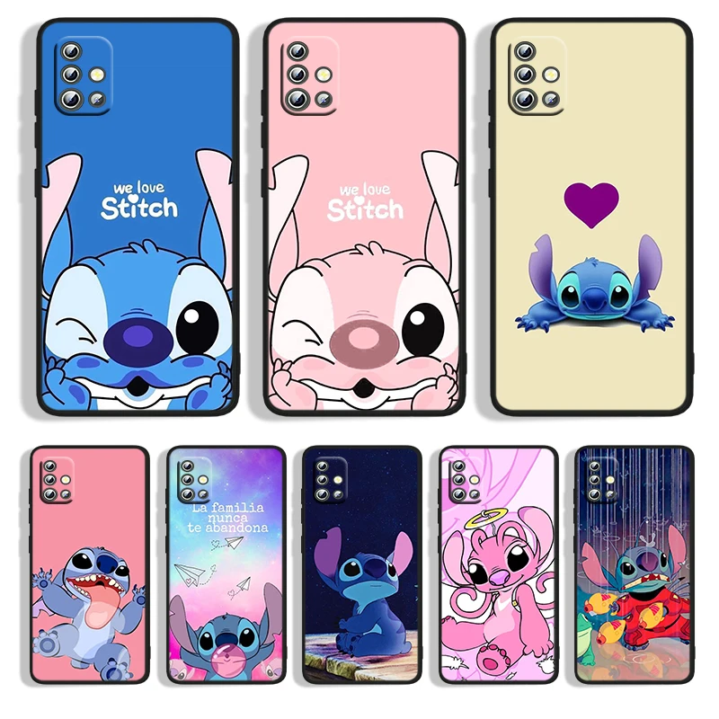 

Lilo Stitch For Samsung A73 A72 A71 A53 A52 A51 A41 A33 A32 A31 A22 A21S A13 A12 A03S A02 5G Black Phone Case