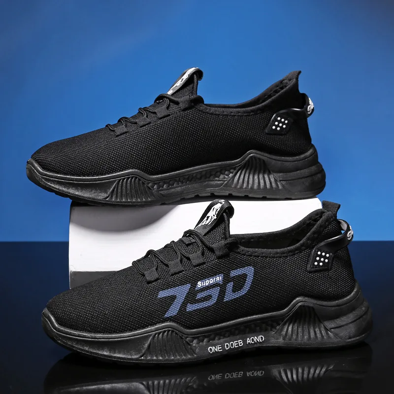 2022 Sports Men's Shoes Summer Breathable Mesh Running Shoes Good Match Casual Sneakers Lightweight Flying Woven Footwear Wholes