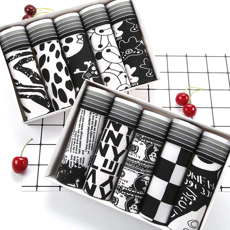 7pcs/set Boxers Underwear Men Cartoon Breathable Male Panties Men's Underwear Boxers Comfortable Plus Size BoxerShorts