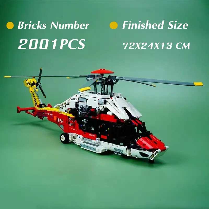 

2001PCS FIT 42145 Airbus H175 Rescue Helicopter Plane Aircraft Model Building Block Bricks Toy for Gift Boys Toys Diy Set