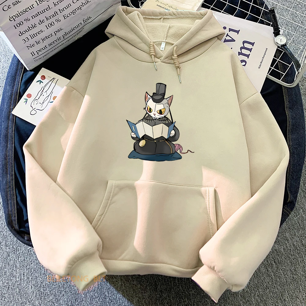 

Log of Dali Temple Li Bing Shaoqing Cat Hoodies Streetwear WOMEN Punk Manga/Comic Long-sleeved Sweatshirt Autumn/Winter Harajuku