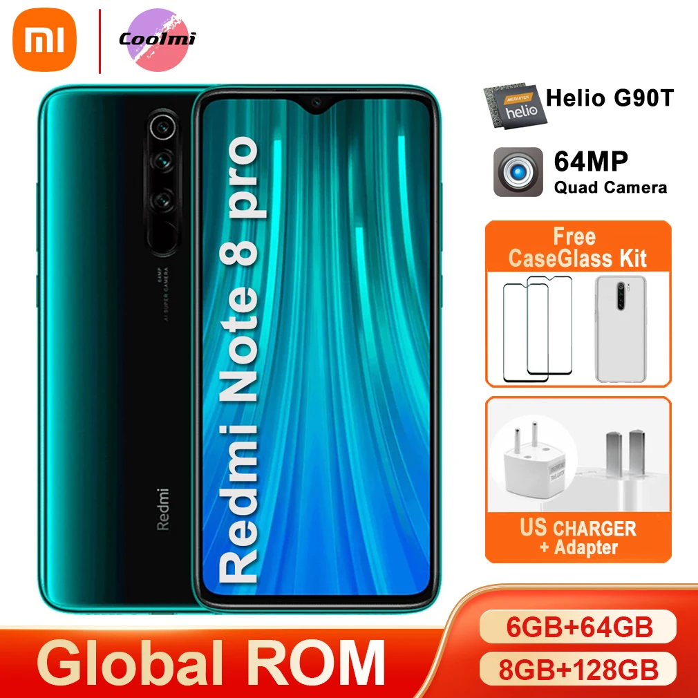 Смартфон Xiaomi Redmi Note 8 Pro 6 ГБ ОЗУ + 64 Гб/128 Гб ПЗУ две SIM-карты celulares камера мп 120 Гц AMOLED