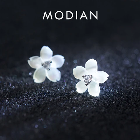 Серебряные серьги-гвоздики Modian