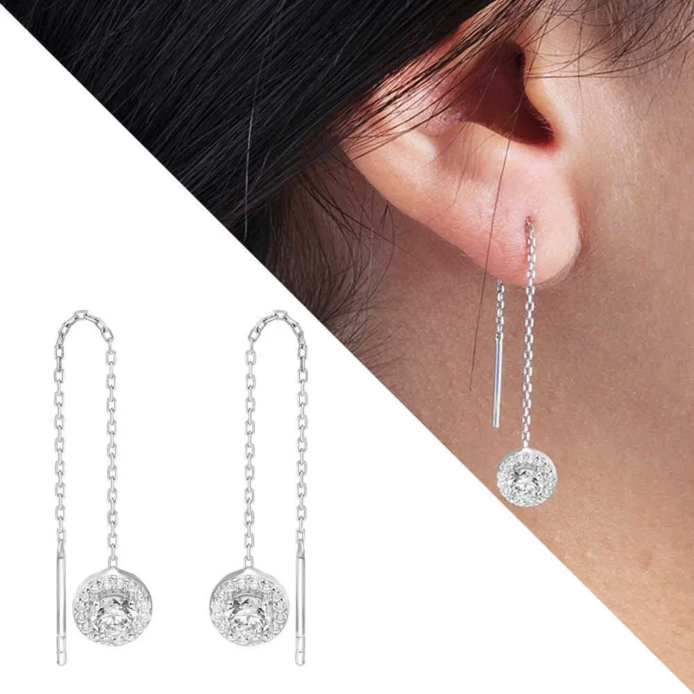 

Turquoise Zircon Cubic Zirconia Drop Design 925 Sterling Silver Earrings