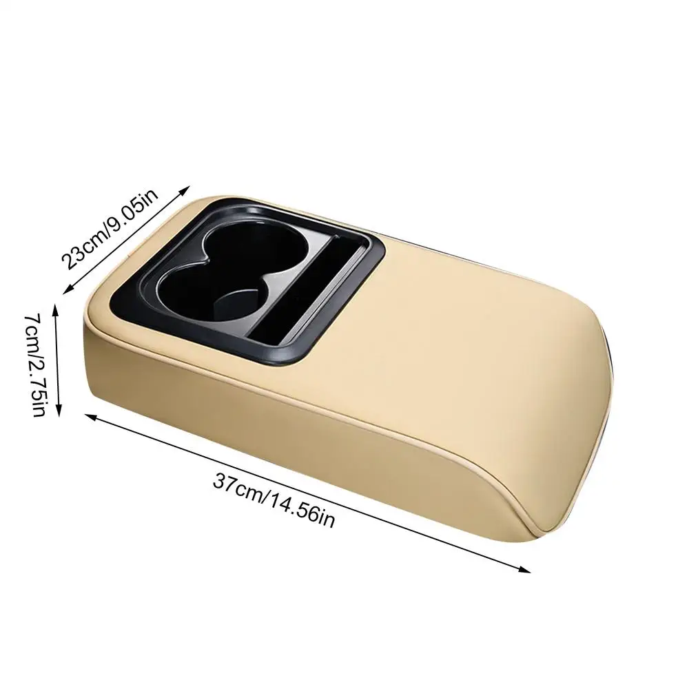 

Автомобильный подлокотник из искусственной кожи, увеличивающая подушку с подстаканником, карман для хранения телефона, подлокотник, чехол для высоты, внутренний аксессуар