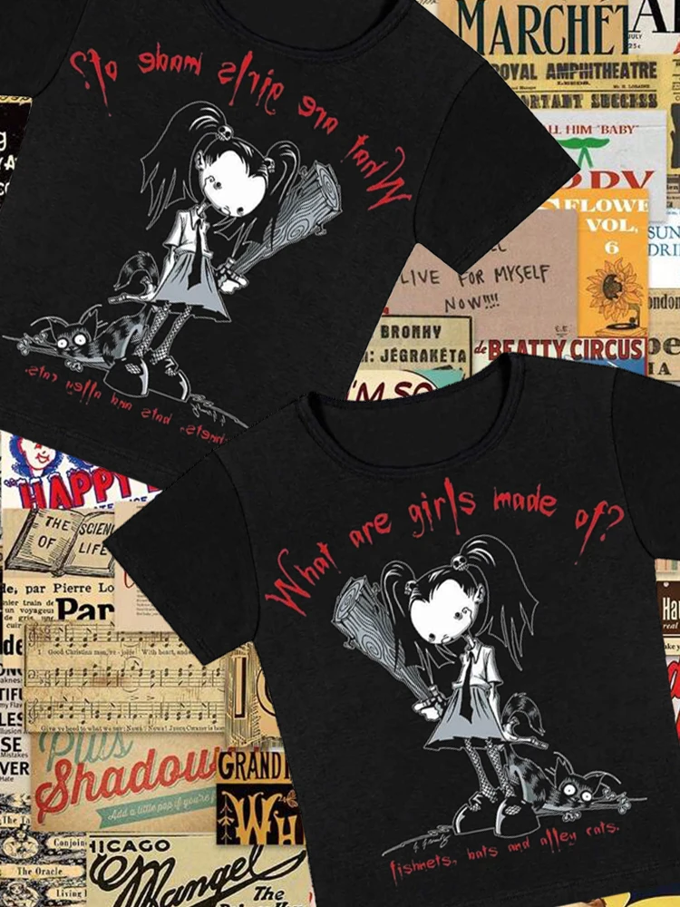 Аррогантный крутой уличный принт для девочек Y2k винтажная тонкая одежда с