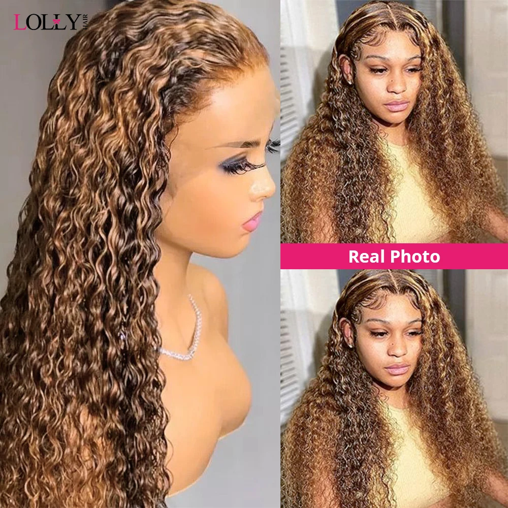 Водная волна Синтетические волосы на кружеве парик Выделите человеческих волос