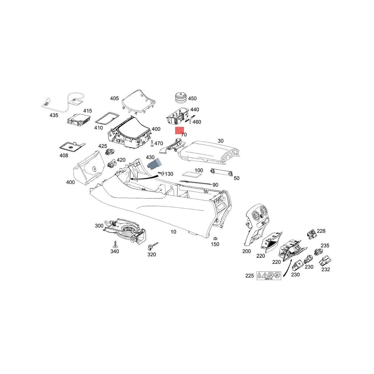 

Кнопка переключения крышки подлокотника автомобильной консоли A2056803407 для-W205 W253 C180 C200 C260 C63 GLC260 GLC300 серебристая
