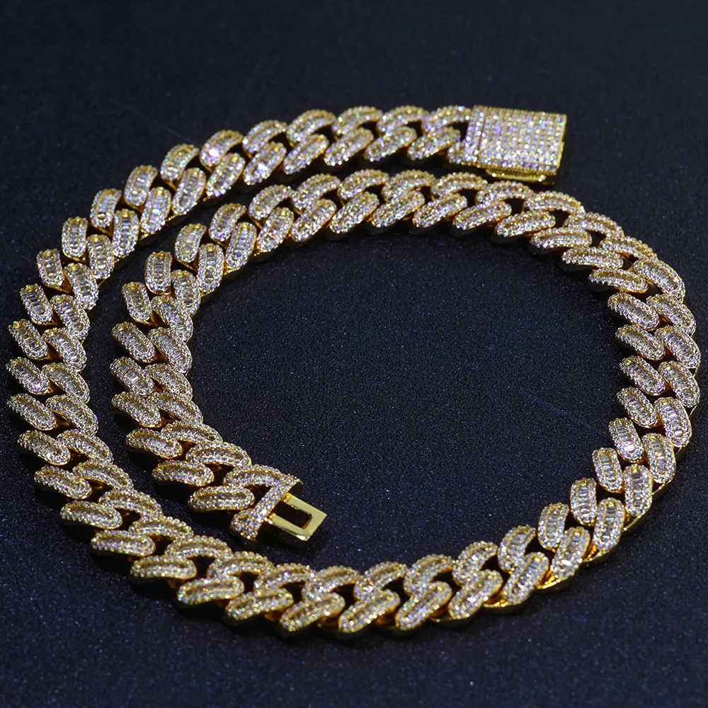 NY 15 мм кубинское ожерелье со льдом для женщин ювелирные изделия с цирконом
