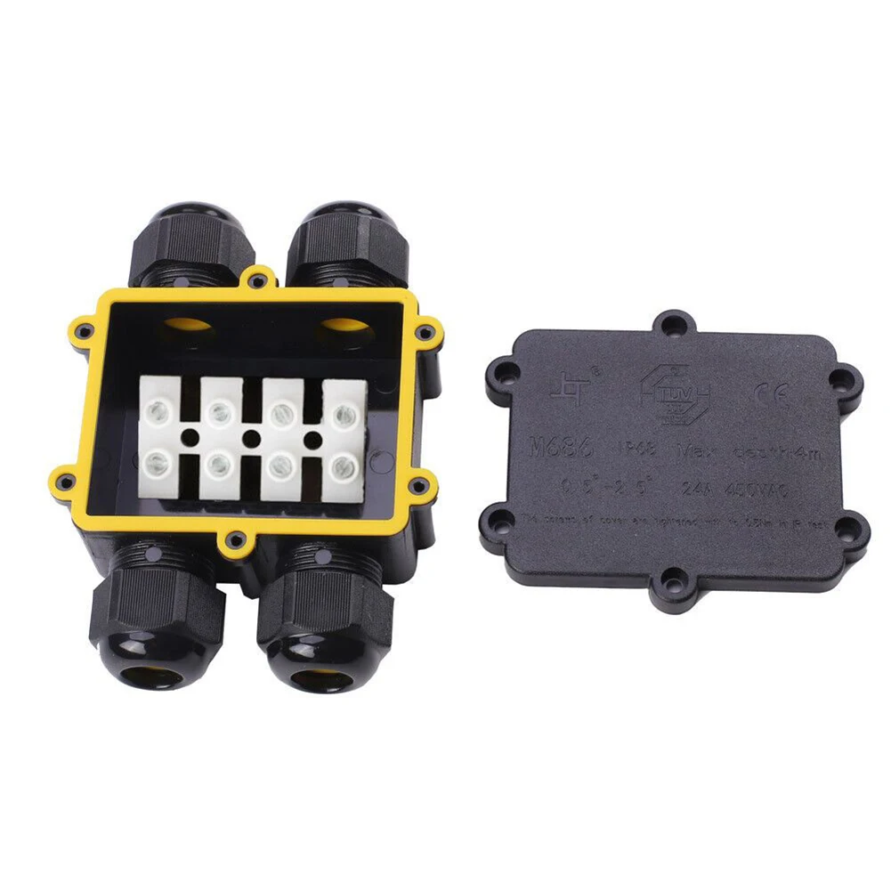 

Cable Sleeve Junction Box 4-Way Accessories Black Connection H Socket H-Box IP68 Waterproof Replacement Spare Parts