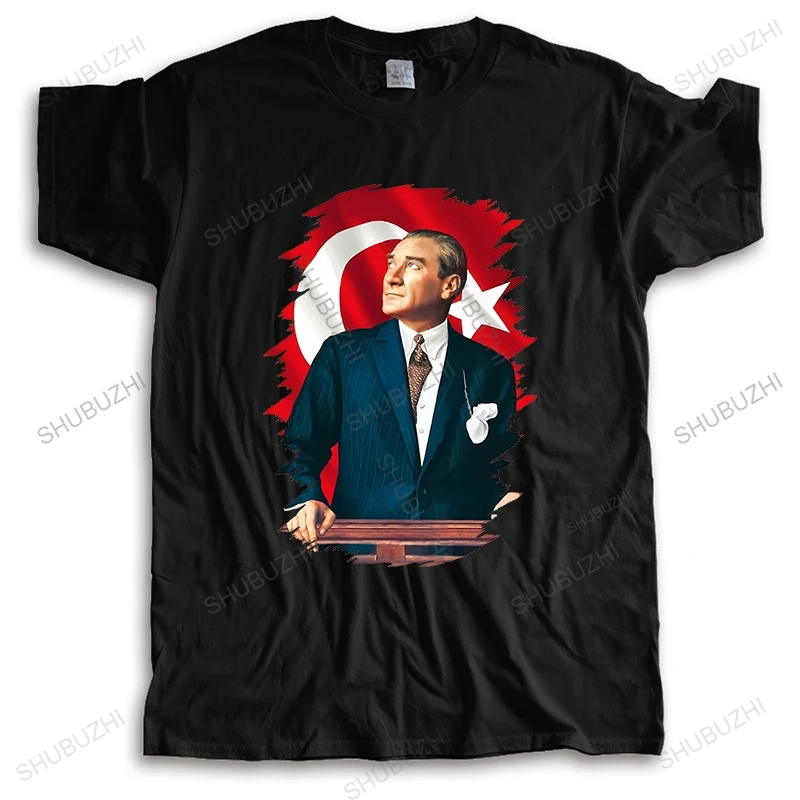 

Man crew neck short sleeve Tshirt men cotton tops mustafa KEMAL ATATURK brand cool tees unisex teeshir for him plus size