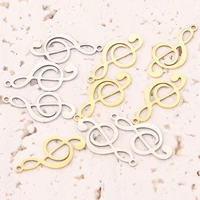 10pcs 1225mm gold stainless steel musical note charms cute pendants for necklace diy bracelet jewelry making findings wholesale
