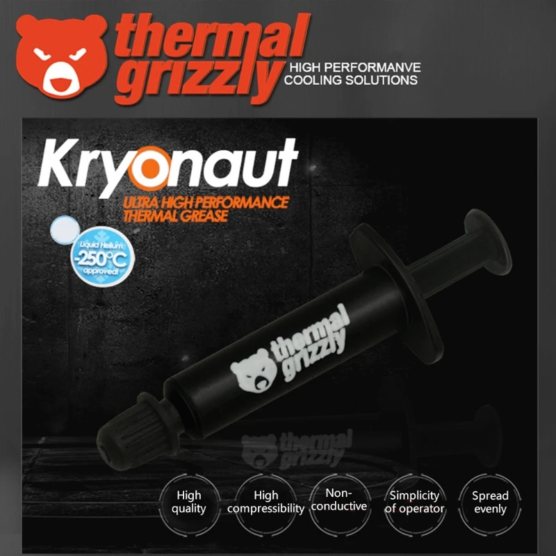 

Thermal Grizzly Kryonaut 1g High Performance Thermal Paste for Cooling CPU GPU Processors Graphics Cards Heatsinks