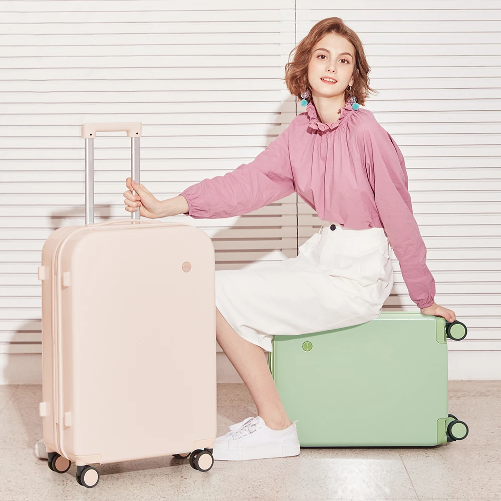 Mixi Puristic Design Travel Luggage Rolling Wheels Hardside Women Suitcase Men Trolley Case 16 20 Carry On/Big 22 24 26 28 Inch
