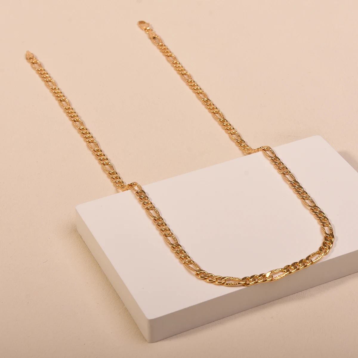 Латунное ювелирное ожерелье Figaro позолоченные модные ювелирные изделия цепочка