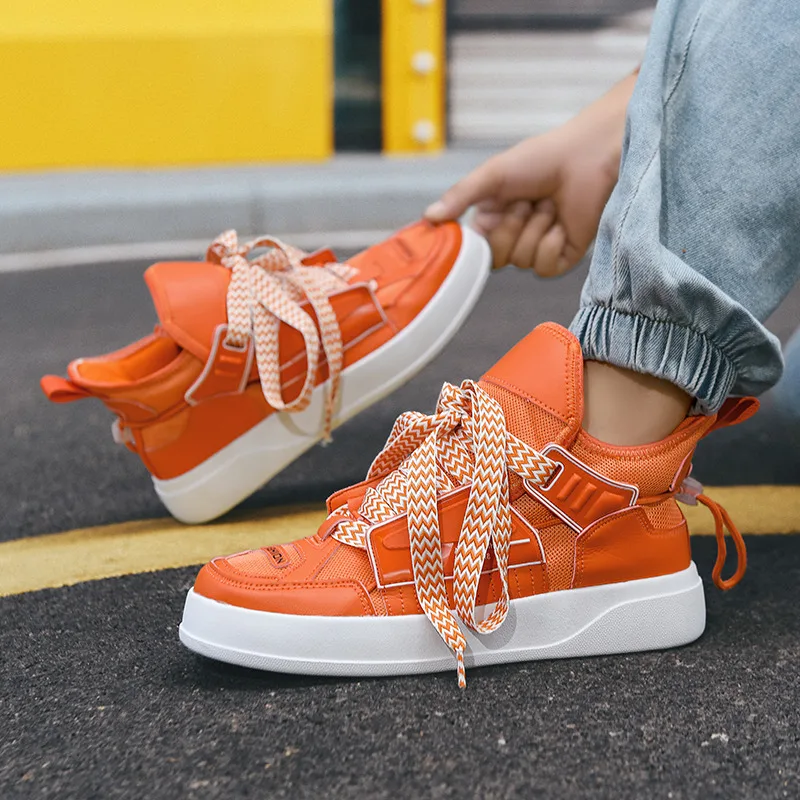 Luxury Designer Men's Skateboard Shoes Orange Platform Shoes Men Canvas Sneakers Classic Skate Shoes Canvas Shoes Sneakers 2023
